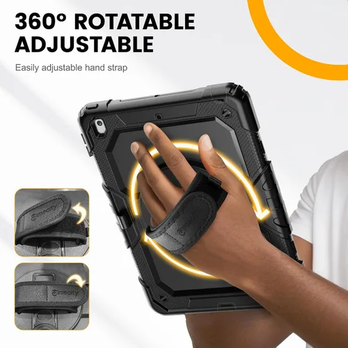 Vista 7 de Timecity - Funda para iPad de 9ª/8ª/7ª generación, de 10.2 pulgadas, funda protectora resistente con protector de pantalla, soporte giratorio