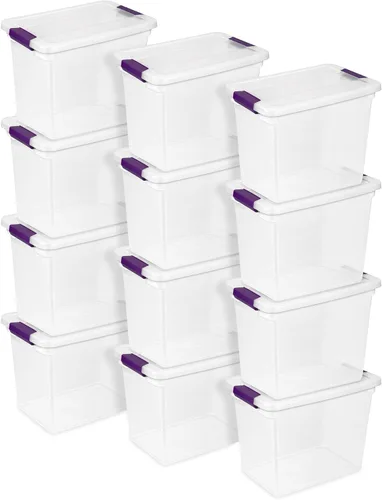 Vista 20 de Sterilite ClearView - Paquete de 4 cajas de cierre ClearView de 60 cuartos de galón, contenedores organizadores con ruedas con tapas de pestillo
