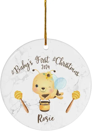 Vista 12 de FLOCHIL Adorno personalizado para la primera Navidad del bebé 2024, adorno de la primera Navidad de los bebés 2024, regalo para niños, niñas, bebés
