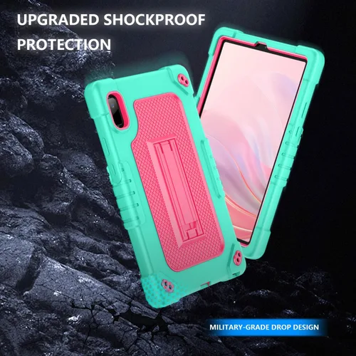 Vista 4 de Funda para tablet Nook Lenovo de 9 pulgadas (2024)/Lenovo Tab M9 TB-310FU 2023 resistente con soporte integrado carcasa protectora rígida con correa