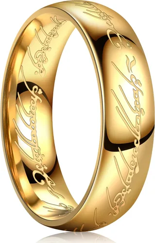 Vista 13 de King Ring Anillos de 0.236 in Ver.2 - Bandas de acero inoxidable pulido Magic Patern Negro Blanco
