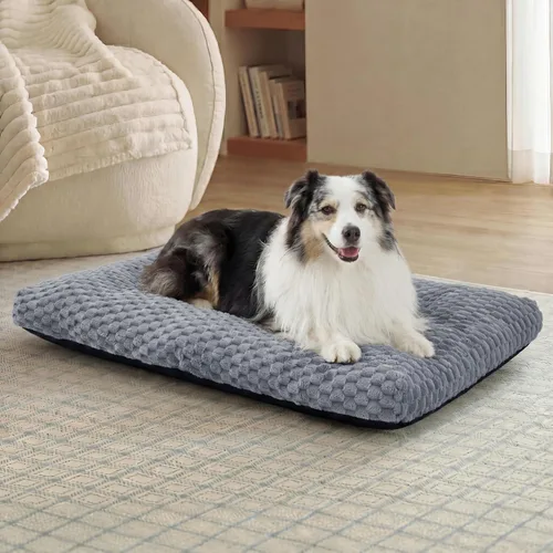 Vista 11 de Bedsure Cama lavable para perros de gran tamaño, forro polar de burbujas Gris