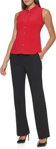 Vista 2 de Tommy Hilfiger Camiseta de punto clásica con cuello y botones frontales para mujer