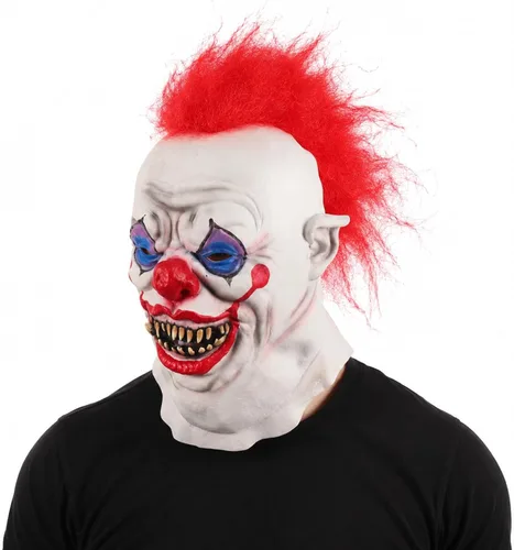 Vista 2 de Máscara de payaso aterrador para adultos, disfraz de terror espeluznante