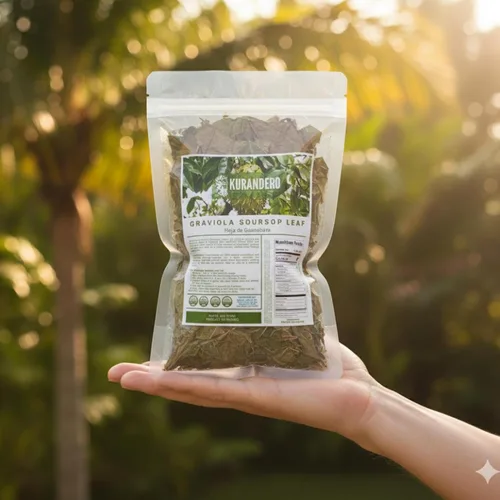 Vista 2 de KURANDERO Té de hoja de guanábana Graviola (Hoja de Guanabana) – 5 oz (141g) – Hojas secas 100% naturales premium – Producto de México – Vegano