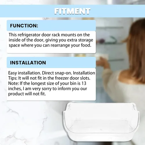 Vista 6 de HECASA 240356402 AP2549958 - Estante para puerta de refrigerador compatible con frigidaire frigidaire, reemplazo ligero y transparente, 1 unidad
