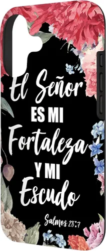 Vista 2 de El Señor ES Mi Fortaleza - Funda con versículo bíblico cristiano español para iPhone 17