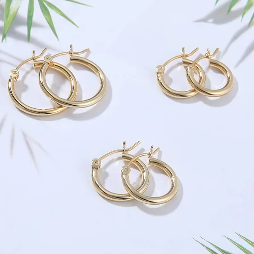 Vista 7 de Gacimy - Aros para mujer, chapados en oro de 14 quilates con plata de ley 925