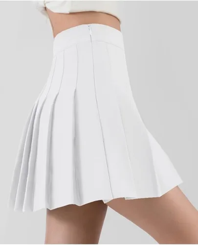 Vista 3 de Faldas de uniforme escolar de tenis tipo skater plisadas de cintura alta para mujeres y niñas