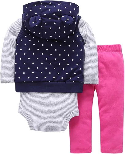 Vista 2 de Conjunto de ropa cálida de invierno y otoño para niños y niñas