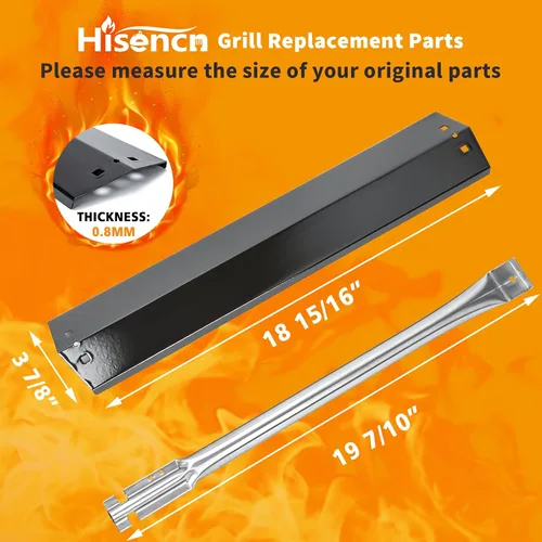 Vista 2 de Hisencn Kit de parrilla con quemadores, platos e encendedor para Para kit de quemador Char-Griller 3070