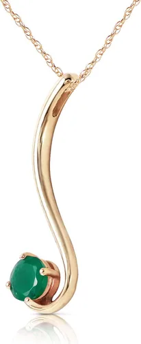 Vista 3 de Galaxy Gold GG Collar de oro amarillo de 14 k de 18" con esmeralda natural, Metal, Esmeralda