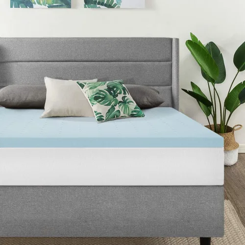 Vista 13 de Best Price Mattress - Cubrecolchón ventilado de espuma viscoelástica de 1.5 pulgadas, infusión de gel refrescante, certificado CertiPUR-US