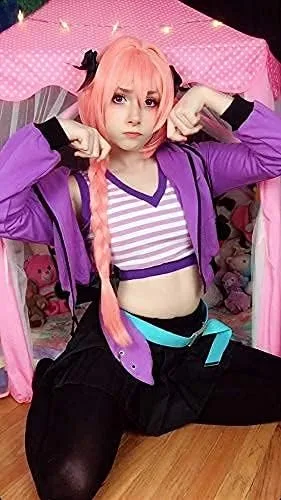 Vista 3 de DAZCOS Disfraz de Astolfo para mujer talla estadounidense FGO Rider