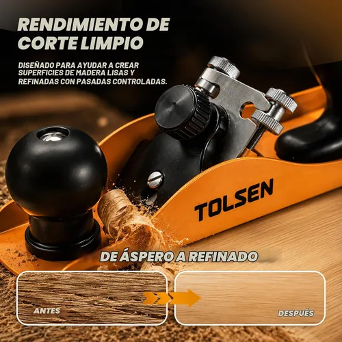 Vista 4 de TOLSEN Cepilladora de madera de banco de mano con cuchilla para trabajar la madera lisa afeitadora