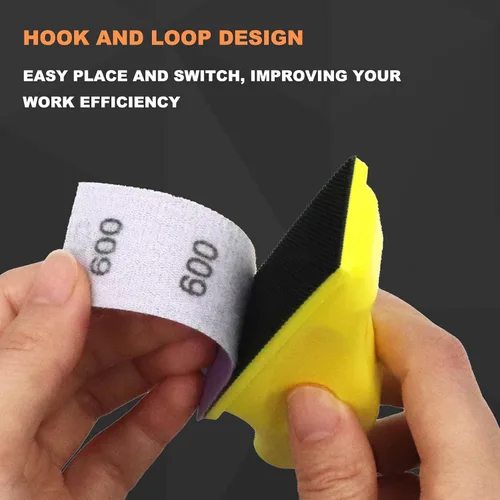 Vista 4 de Paquete surtido de papel de lija micro lija, 70 piezas de papel de lija seco y húmedo de grano 120 a 600 Sanding Tool for Tight Narrow Spaces, 80