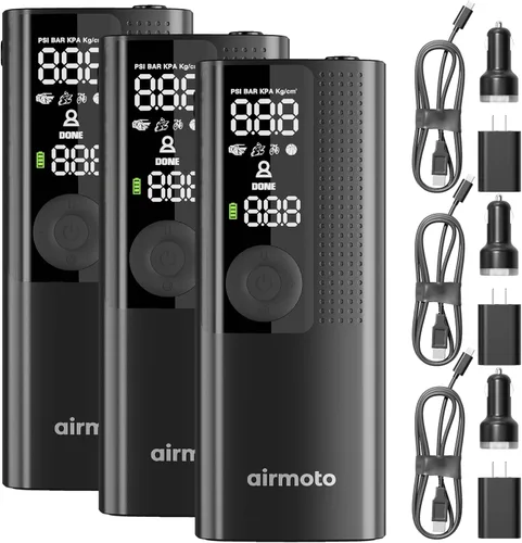 Vista 10 de Airmoto y Kit de Energía Paquete de Oferta - 1 paquete - Inflador de Neumáticos Compresor de Aire Portátil con Kit de Energía para Cargar