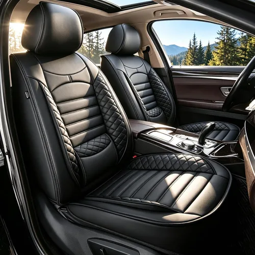 Vista 9 de Fundas de asiento de auto para Ford Fusion 2010-2020: juego completo de fundas protectoras de asiento impermeables de piel sintética compatible