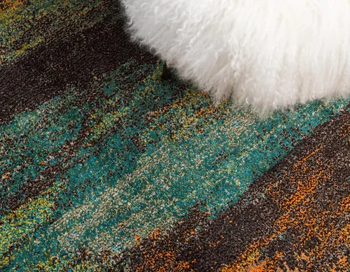 Vista 8 de Unique Loom Jardin Collection - Alfombra para múltiples áreas, abstracta, vibrante., Polipropileno, Multicolor / naranja