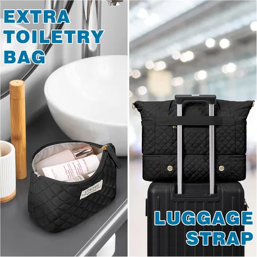 Vista 4 de Bolsa de lona de gimnasio para mujer, K-negro, Bolsa de viaje