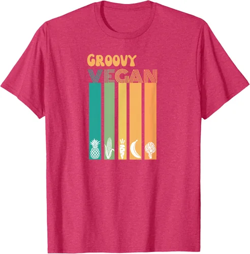 Vista 33 de Groovy Vegan Retro Vintage Cool Veggies 70 80 Flower Power Camiseta, Negro