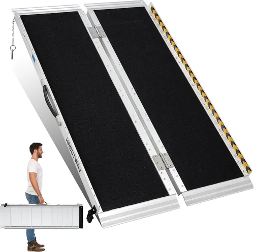 Vista 12 de HABUTWAY Rampas para sillas de ruedas de 3 pies para escalones del hogar, rampa portátil para sillas de ruedas con capacidad de hasta 800 libras
