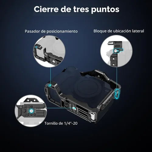Vista 3 de SmallRig HawkLock - Jaula completa de liberación rápida para Sony Alpha 7R V/Alpha 7 IV/Alpha 7S III/Alpha 1/Alpha 7R IV/Alpha 7 V, placa