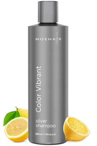 Vista 10 de MOEHAIR Champú color rubio vibrante Neutraliza los tonos amarillos Elimina el cobrizo Sin parabenos ni sulfatos Champú morado con protección