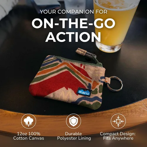 Vista 40 de KAVU Stirling Cartera delgada de lona de algodón con cremallera de doble cara