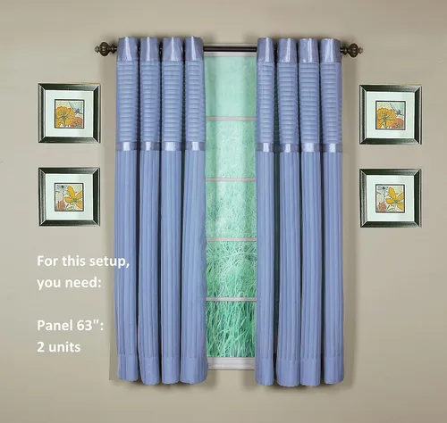 Vista 3 de Today's Curtain Silhouette - Panel con ojales, 63 pulgadas, azul, 55 pulgadas de ancho x 63 pulgadas de largo