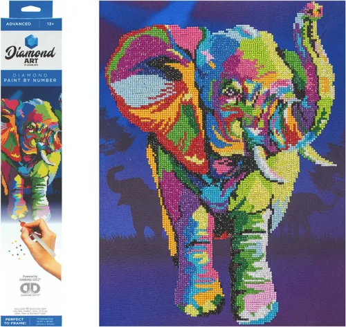 Vista 16 de DIAMOND ART BY LEISURE ARTS Kits de pintura de diamantes para adultos de 14 x 16 pulgadas, vino abstracto avanzado, taladro completo, kits de arte