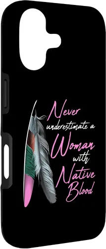 Vista 3 de Funda para iPhone 17 con texto en inglés "Native American Indian A Woman with Native Blood