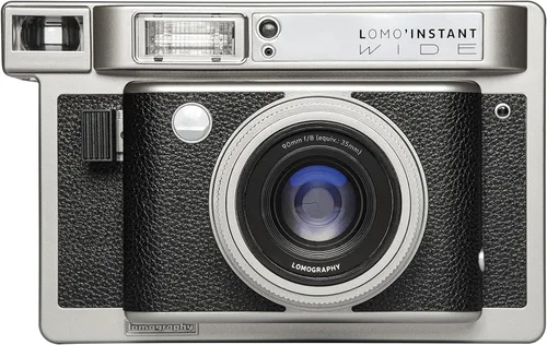 Vista 2 de Lomography Lomo'Instant Wide Camera & Lenses Monte Carlo Negro Cuero