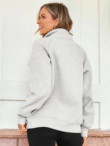 Vista 4 de Ezymall Sudaderas con capucha y cremallera para mujer, sudaderas de gran tamaño con bolsillos