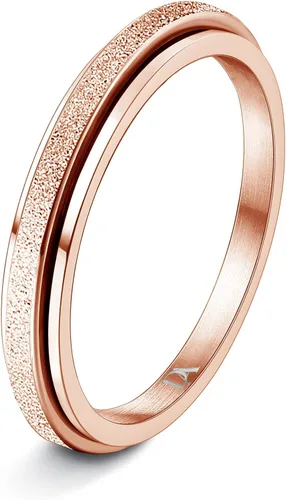 Vista 11 de Diamday Anillos Fidget para Mujeres y Hombres - Anillo Spinner de Acero Inoxidable 2/4 para Alivio de Ansiedad y Estrés con Purpurina Chorro