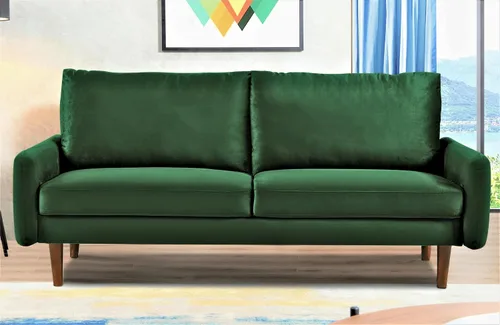 Vista 12 de Container Furniture Direct Kent - Sofá de terciopelo para salas de estar modernas y espacios compactos, cómodo sofá de 3 plazas, muebles de estudio