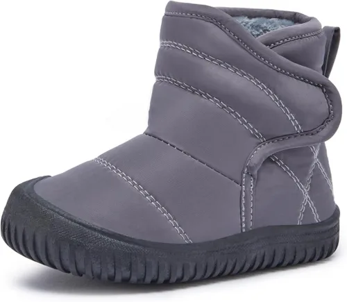 Vista 13 de BMCiTYBM Botas de nieve para bebés y niños pequeños, zapatos de invierno para niños y niñas, zapatos de bebé de piel sintética para clima frío