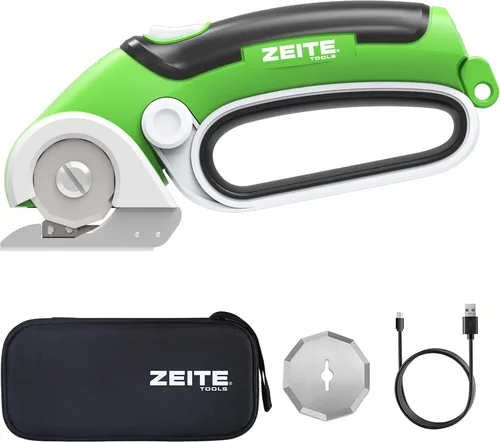 Vista 12 de ZEITE Tijeras eléctricas inalámbricas de 4 V con 2 cuchillas, 1 estuche de almacenamiento, 1 cable de carga USB, cortador giratorio para caja