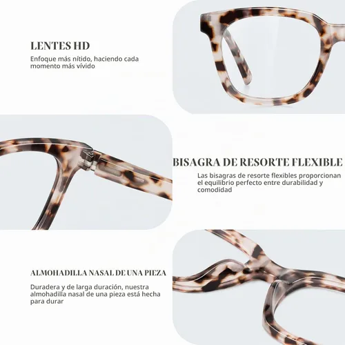 Vista 6 de Reading Glasses for Women Men - Blue Light Blocking Magnifying Readers,Square Anti-Glare Computer Eyeglasses Multi-01