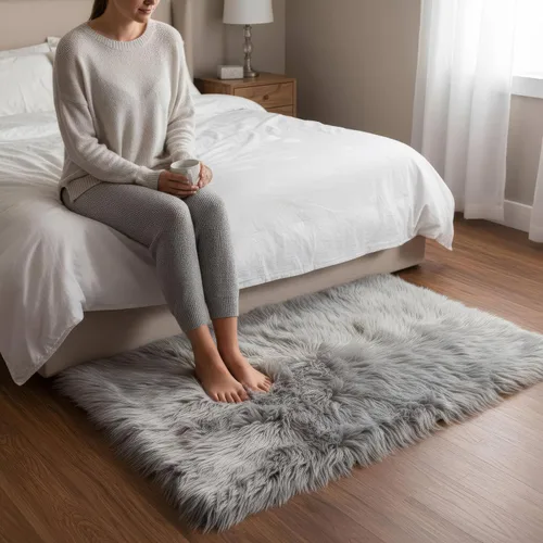 Vista 58 de Super Area Rugs - Alfombra de piel de oveja suave y esponjosa