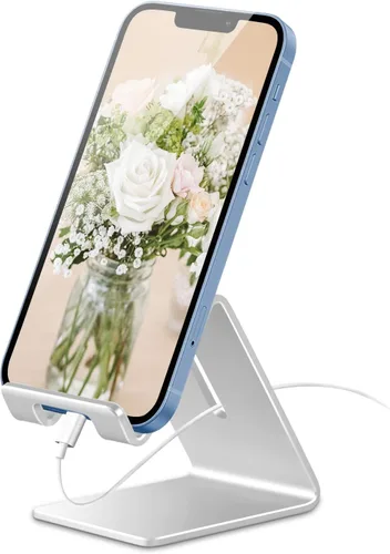 Vista 8 de Soporte para Teléfono, Soporte para Teléfono de Aluminio para iPhone 16 15 14 13 12 11 X 8 7 6 Plus 5, Tableta, Samsung, Huawei, Adecuado para Todos