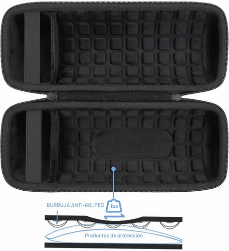 Vista 4 de co2CREA Funda de viaje rígida de repuesto para altavoz Bluetooth impermeable JBL Charge 4 / Charge 5 (funda negra) Protección contra golpes
