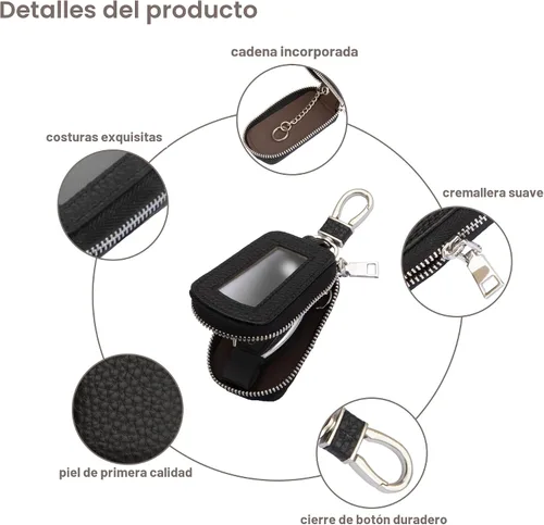 Vista 5 de Yuoyar Premium Leather Key Fob Case - Universal Car Key Holder