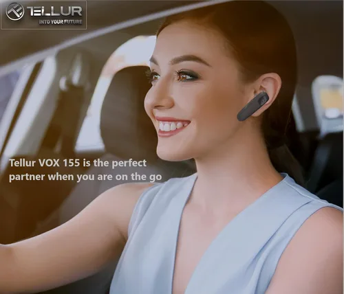 Vista 9 de TELLUR Auriculares Bluetooth VOX 155, auricular manos libres USB-C, multipunto dos dispositivos simultáneos, voz HD dos micrófonos para supresión