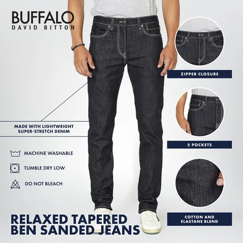 Vista 4 de Buffalo David Bitton Vaqueros Ben Relajados Cónicos para Hombre