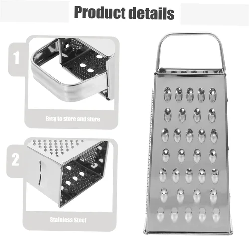 Vista 6 de Rallador de cuatro lados de cuatro lados Máquina de corte de patatas Zester de verduras Cocina Zester Cortador de alimentos Rallador de quesos