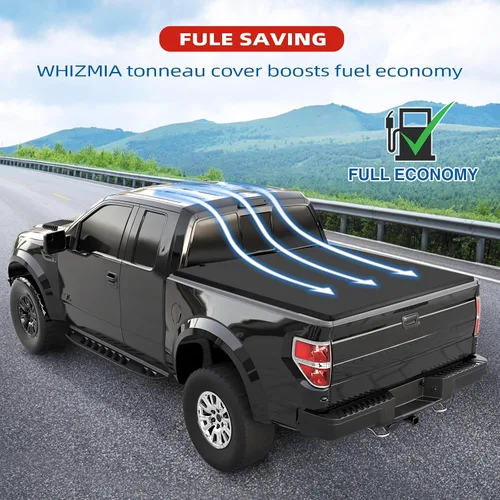 Vista 4 de Cubierta suave para caja de camioneta plegable cuádruple compatible con Ford F150 2009-2014 caja de 5.5 pies