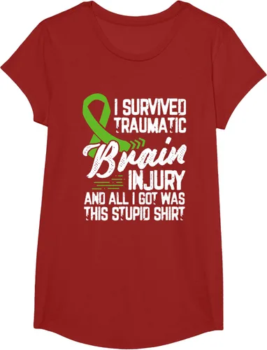Vista 36 de Camiseta traumática con cinta verde para concienciación de lesiones cerebrales traumáticas I survived TBI, Negro, S