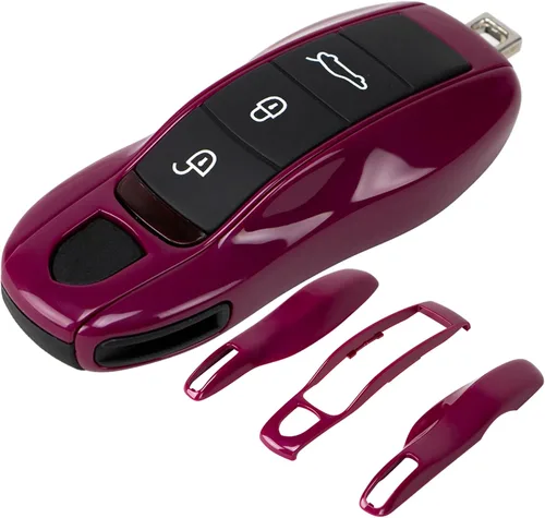 Vista 24 de AeroBon Funda pintada de 3 piezas para llavero compatible con reemplazo de carcasa de llave Porsche (MK1, gris ágata) Also fits 911 718 Boxster