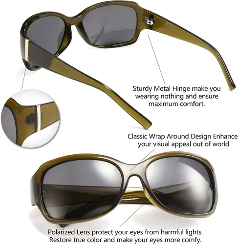 Vista 5 de FEISEDY clásico de gran tamaño polarizado gafas de sol mujeres Wrap Square Shades B2504